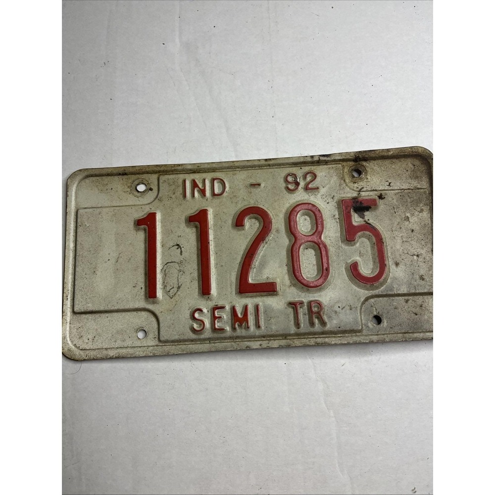 Indiana Vintage Semi Trailer 1992  License Plate  Man Cave Hot Rod